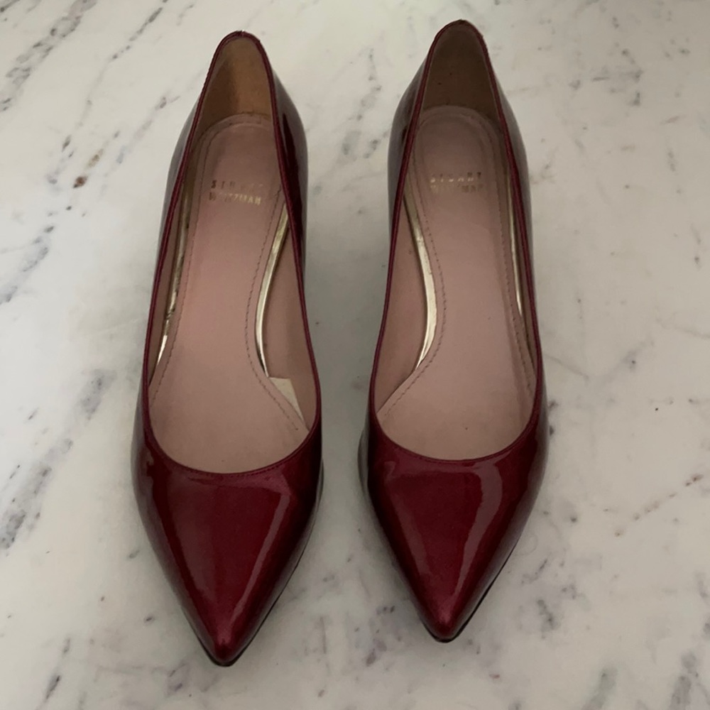 Stuart Weitzman red patent pumps 9